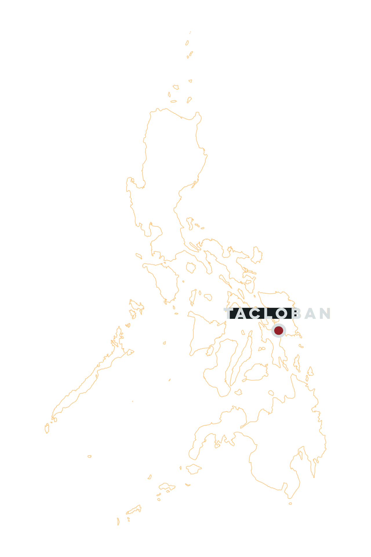 Map of the Philippines with Tacloban highlighted